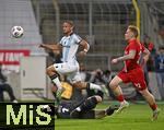 14.09.2025, Fussball 3. Liga 2025/2026, 5.Spieltag, TSV 1860 Mnchen - TSV Havelse, im Stadion an der Grnwalder Strasse Mnchen, Marvin Rittmller (TSV 1860 Mnchen) gegen Torwart Tom Opitz (li, TSV Havelse) 

