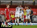 14.09.2025, Fussball 3. Liga 2025/2026, 5.Spieltag, TSV 1860 Mnchen - TSV Havelse, im Stadion an der Grnwalder Strasse Mnchen, Torjubel v.l. Florian Niederlechner (TSV 1860 Mnchen), Max Christiansen (TSV 1860 Mnchen), Kevin Volland (TSV 1860 Mnchen) und Sean Dulic (TSV 1860 Mnchen) .

