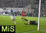 14.09.2025, Fussball 3. Liga 2025/2026, 5.Spieltag, TSV 1860 Mnchen - TSV Havelse, im Stadion an der Grnwalder Strasse Mnchen, Patrick Hobsch (TSV 1860 Mnchen) jubelt ber das 3:2, Torwart Tom Opitz (TSV Havelse) ist geschlagen.

