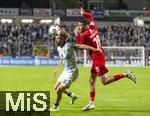 14.09.2025, Fussball 3. Liga 2025/2026, 5.Spieltag, TSV 1860 Mnchen - TSV Havelse, im Stadion an der Grnwalder Strasse Mnchen, v.li: David Philipp (TSV 1860 Mnchen) gegen Nassim Boujellab (TSV Havelse) 