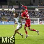 14.09.2025, Fussball 3. Liga 2025/2026, 5.Spieltag, TSV 1860 Mnchen - TSV Havelse, im Stadion an der Grnwalder Strasse Mnchen, v.li: David Philipp (TSV 1860 Mnchen) gegen Nassim Boujellab (TSV Havelse) 