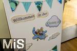 16.09.2025,  1.Schultag in Bayern, Symbolbild: Willkomen steht an einem Schild am Klassenzimmer der Klasse 1b.