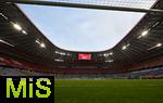 17.09.2025,  Fussball UEFA Championsleague 2025/2026: 1.Spieltag, FC Bayern Mnchen - FC Chelsea, in der Allianz-Arena Mnchen.   Hintertor Perspektive auf das noch leere Stadion.
  


