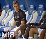 20.09.2025, Fussball Bundesliga 2025/2026, 4.Spieltag, TSG 1899 Hoffenheim - FC Bayern Mnchen, in der PreZero-Arena (Sinsheim).  Joshua Kimmich (FC Bayern Mnchen) auf der Bank.

