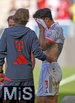 20.09.2025, Fussball Bundesliga 2025/2026, 4.Spieltag, TSG 1899 Hoffenheim - FC Bayern Mnchen, in der PreZero-Arena (Sinsheim). Min-jae Kim (Bayern Mnchen, Minjae Kim) verletzt,


