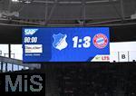 20.09.2025, Fussball Bundesliga 2025/2026, 4.Spieltag, TSG 1899 Hoffenheim - FC Bayern Mnchen, in der PreZero-Arena (Sinsheim). Endstand 1:3 fr Bayern steht auf der Anzeigetafel.



