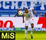 20.09.2025, Fussball Bundesliga 2025/2026, 4.Spieltag, TSG 1899 Hoffenheim - FC Bayern Mnchen, in der PreZero-Arena (Sinsheim). Jonathan Tah (FC Bayern Mnchen) Kopfball, der Schweiss spritzt. 