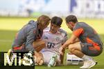 20.09.2025, Fussball Bundesliga 2025/2026, 4.Spieltag, TSG 1899 Hoffenheim - FC Bayern Mnchen, in der PreZero-Arena (Sinsheim). Min-jae Kim (Bayern Mnchen, Minjae Kim) verletzt am Boden.