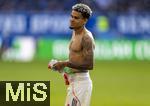 20.09.2025, Fussball Bundesliga 2025/2026, 4.Spieltag, TSG 1899 Hoffenheim - FC Bayern Mnchen, in der PreZero-Arena (Sinsheim).  nach dem Spiel, Luis Diaz (FC Bayern Mnchen) ohne Trikot, mit Lwenkopf auf dem Oberarm ttowiert.
