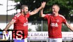 14.09.2025, Fussball Kreisliga Augsburg 2025/2026, 8.Spieltag, SV Mering II - TSV Pfersee Augsburg, li: Sascha Mlders (SV Mering) Torjubel nach einem seiner 4 Tore.