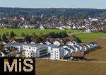 08.10.2025,  Bad Wrishofen,  Neubauprojekt in der Gartenstadt. Neue Wohnanlage auf dem Gelnde der ehemaligen Schwermer Fabrik. Luftbild.  