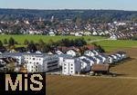 08.10.2025,  Bad Wrishofen,  Neubauprojekt in der Gartenstadt. Neue Wohnanlage auf dem Gelnde der ehemaligen Schwermer Fabrik. Luftbild.  