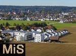 08.10.2025,  Bad Wrishofen,  Neubauprojekt in der Gartenstadt. Neue Wohnanlage auf dem Gelnde der ehemaligen Schwermer Fabrik. Luftbild.  