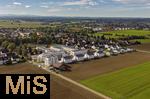 08.10.2025,  Bad Wrishofen,  Neubauprojekt in der Gartenstadt. Neue Wohnanlage auf dem Gelnde der ehemaligen Schwermer Fabrik. Luftbild.  