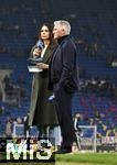 10.10.2025, Fussball WM-Qualifikation Europa 2025/26, 7.Spieltag,  Deutschland - Luxemburg, in der PreZero-Arena (Sinsheim). Moderatorin Esther Sedlaczek (Deutschland) und TV Experte Bastian Schweinsteiger (Deutschland).