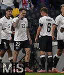 10.10.2025, Fussball WM-Qualifikation Europa 2025/26, 7.Spieltag,  Deutschland - Luxemburg, in der PreZero-Arena (Sinsheim). Torjubel v.l. David Raum (Deutschland) und Joshua Kimmich (Deutschland) 