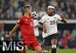 10.10.2025, Fussball WM-Qualifikation Europa 2025/26, 7.Spieltag,  Deutschland - Luxemburg, in der PreZero-Arena (Sinsheim). v.l. Dirk Carlson (Luxemburg) gegen Serge Gnabry (Deutschland) 