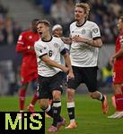 10.10.2025, Fussball WM-Qualifikation Europa 2025/26, 7.Spieltag,  Deutschland - Luxemburg, in der PreZero-Arena (Sinsheim). v.l. Joshua Kimmich (Deutschland) und Nick Woltemade (Deutschland) jubeln.