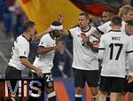 10.10.2025, Fussball WM-Qualifikation Europa 2025/26, 7.Spieltag,  Deutschland - Luxemburg, in der PreZero-Arena (Sinsheim). Torjubel von. Serge Gnabry (Deutschland) v.l. Joshua Kimmich (Deutschland), Serge Gnabry (Deutschland), Waldemar Anton (Deutschland) und Florian Wirtz (Deutschland) 