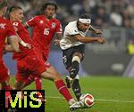 10.10.2025, Fussball WM-Qualifikation Europa 2025/26, 7.Spieltag,  Deutschland - Luxemburg, in der PreZero-Arena (Sinsheim). Serge Gnabry (Deutschland) zieht ab.