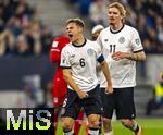 10.10.2025, Fussball WM-Qualifikation Europa 2025/26, 7.Spieltag,  Deutschland - Luxemburg, in der PreZero-Arena (Sinsheim). Torjubel, Nick Woltemade (Deutschland), Joshua Kimmich (Deutschland), 
