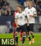 10.10.2025, Fussball WM-Qualifikation Europa 2025/26, 7.Spieltag,  Deutschland - Luxemburg, in der PreZero-Arena (Sinsheim). Torjubel, Nick Woltemade (Deutschland), Joshua Kimmich (Deutschland), 