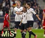 10.10.2025, Fussball WM-Qualifikation Europa 2025/26, 7.Spieltag,  Deutschland - Luxemburg, in der PreZero-Arena (Sinsheim). Torjubel, Nick Woltemade (Deutschland), Joshua Kimmich (Deutschland), Leon Goretzka (Deutschland), 