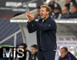10.10.2025, Fussball WM-Qualifikation Europa 2025/26, 7.Spieltag,  Deutschland - Luxemburg, in der PreZero-Arena (Sinsheim). National-Trainer Julian Nagelsmann (Deutschland) gibt Lautstark Anweisungen.