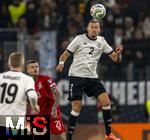 10.10.2025, Fussball WM-Qualifikation Europa 2025/26, 7.Spieltag,  Deutschland - Luxemburg, in der PreZero-Arena (Sinsheim). Waldemar Anton (Deutschland) Kopfball. 