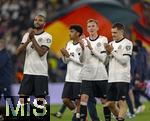 10.10.2025, Fussball WM-Qualifikation Europa 2025/26, 7.Spieltag,  Deutschland - Luxemburg, in der PreZero-Arena (Sinsheim). Nach dem Spiel,Jonathan Tah (Deutschland), Nathaniel Brown (Deutschland), Maximilian Beier (Deutschland), Florian Wirtz (Deutschland) 