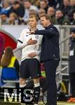 10.10.2025, Fussball WM-Qualifikation Europa 2025/26, 7.Spieltag,  Deutschland - Luxemburg, in der PreZero-Arena (Sinsheim). v.li: Maximilian Beier (Deutschland) bei seiner Einwechslung, re: National-Trainer Julian Nagelsmann (Deutschland) 