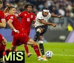 10.10.2025, Fussball WM-Qualifikation Europa 2025/26, 7.Spieltag,  Deutschland - Luxemburg, in der PreZero-Arena (Sinsheim).  Serge Gnabry (Deutschland) Schuss. 