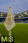 10.10.2025, Fussball WM-Qualifikation Europa 2025/26, 7.Spieltag,  Deutschland - Luxemburg, in der PreZero-Arena (Sinsheim). Eckfahnen sind mit dem Logo des DFB mit dem Bundesadler bedruckt.