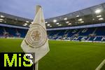 10.10.2025, Fussball WM-Qualifikation Europa 2025/26, 7.Spieltag,  Deutschland - Luxemburg, in der PreZero-Arena (Sinsheim). Eckfahnen sind mit dem Logo des DFB mit dem Bundesadler bedruckt.