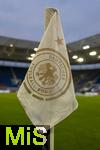 10.10.2025, Fussball WM-Qualifikation Europa 2025/26, 7.Spieltag,  Deutschland - Luxemburg, in der PreZero-Arena (Sinsheim). Eckfahnen sind mit dem Logo des DFB mit dem Bundesadler bedruckt.