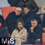 18.10.2025, Fussball Bundesliga 2025/2026, 7.Spieltag, FC Bayern Mnchen - Borussia Dortmund, in der Allianz-Arena Mnchen, Vereinsfhrung FC Bayern, Ex-Vorstandsvorsitzender Karl-Heinz Rummenigge (FC Bayern Mnchen), Ehren-Prsident Uli Hoene (FC Bayern Mnchen, Hoeness), Sportvorstand Max Eberl (Bayern Mnchen), Prsident Herbert Hainer (FC Bayern).