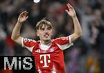 22.10.2025,  Fussball UEFA Championsleague 2025/2026: Vorrunde 3.Spieltag, FC Bayern Mnchen - Club Brgge, in der Allianz-Arena Mnchen.
  Lennart Karl (FC Bayern Mnchen) jubelt.

