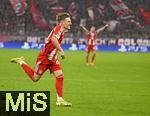 22.10.2025,  Fussball UEFA Championsleague 2025/2026: Vorrunde 3.Spieltag, FC Bayern Mnchen - Club Brgge, in der Allianz-Arena Mnchen.
  Lennart Karl (FC Bayern Mnchen) jubelt 

