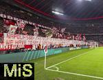 22.10.2025,  Fussball UEFA Championsleague 2025/2026: Vorrunde 3.Spieltag, FC Bayern Mnchen - Club Brgge, in der Allianz-Arena Mnchen. Spruchband der Sdkurve.
  

