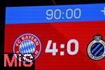 22.10.2025,  Fussball UEFA Championsleague 2025/2026: Vorrunde 3.Spieltag, FC Bayern Mnchen - Club Brgge, in der Allianz-Arena Mnchen.
  4:0 der Endstand

