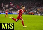 22.10.2025,  Fussball UEFA Championsleague 2025/2026: Vorrunde 3.Spieltag, FC Bayern Mnchen - Club Brgge, in der Allianz-Arena Mnchen. Torjubel Lennart Karl (FC Bayern Mnchen) 