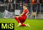 22.10.2025,  Fussball UEFA Championsleague 2025/2026: Vorrunde 3.Spieltag, FC Bayern Mnchen - Club Brgge, in der Allianz-Arena Mnchen. Torjubel Lennart Karl (FC Bayern Mnchen) 