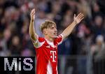 22.10.2025,  Fussball UEFA Championsleague 2025/2026: Vorrunde 3.Spieltag, FC Bayern Mnchen - Club Brgge, in der Allianz-Arena Mnchen. Lennart Karl (FC Bayern Mnchen) Torjubel 