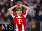 22.10.2025,  Fussball UEFA Championsleague 2025/2026: Vorrunde 3.Spieltag, FC Bayern Mnchen - Club Brgge, in der Allianz-Arena Mnchen. Lennart Karl (FC Bayern Mnchen) Torjubel 