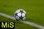 22.10.2025,  Fussball UEFA Championsleague 2025/2026: Vorrunde 3.Spieltag, FC Bayern Mnchen - Club Brgge, in der Allianz-Arena Mnchen. Der Spielball FINALE von Adidas liegt auf der Linie 