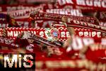 22.10.2025,  Fussball UEFA Championsleague 2025/2026: Vorrunde 3.Spieltag, FC Bayern Mnchen - Club Brgge, in der Allianz-Arena Mnchen. Bayernfans schwenken ihre Schals 