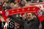 01.11.2025, Fussball Bundesliga 2025/2026, 9.Spieltag, FC Bayern Mnchen - Bayer Leverkusen, in der Allianz-Arena Mnchen, Bayernfans schwenken ihre Schals, hier ein Exemplar mit 5 Sternen fr die Vereinserfolge.