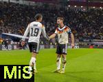17.11.2025, Fussball WM-Qualifikation Europa 2025/26, 10.Spieltag,  Deutschland - Slowakei, in der Red-Bull-Arena Leipzig (Deutschland). Torjubel Leroy Sane (li, Deutschland) mit Josua Kimmich (Deutschland) 