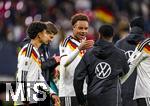 17.11.2025, Fussball WM-Qualifikation Europa 2025/26, 10.Spieltag,  Deutschland - Slowakei, in der Red-Bull-Arena Leipzig (Deutschland). Assan Ouedraogo (Deutschland) nach dem Spiel gl�cklich.