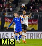 17.11.2025, Fussball WM-Qualifikation Europa 2025/26, 10.Spieltag,  Deutschland - Slowakei, in der Red-Bull-Arena Leipzig (Deutschland). v.li: Tomas Bobcek (Slowakei) gegen Malick Thiaw (Deutschland) 